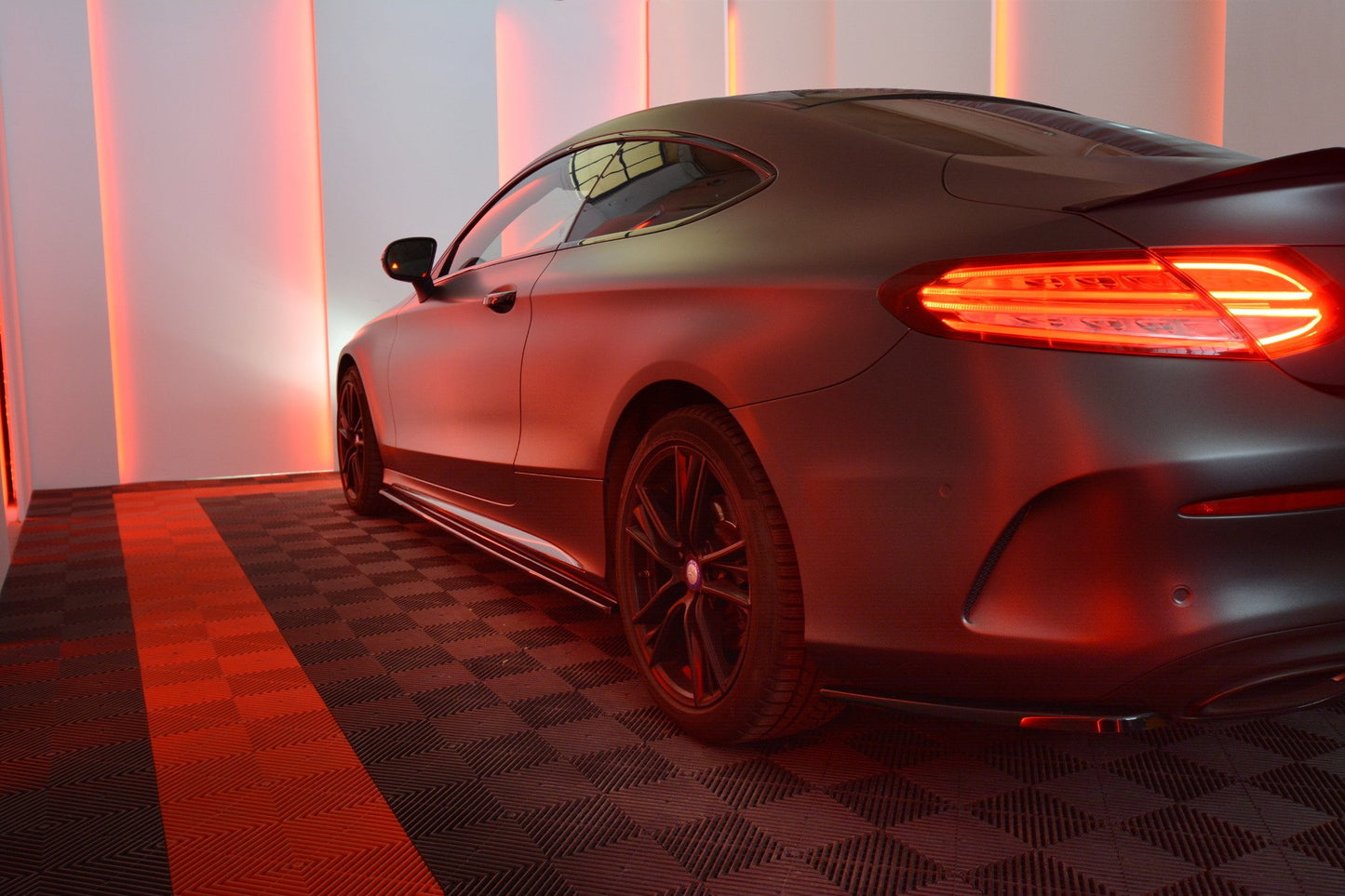 Seitenschweller Ansatz für MERCEDES- BENZ C-KLASSE W205 COUPE AMG-LINE Carbon Look