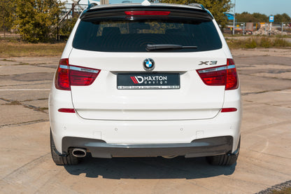 Heck Ansatz Flaps Diffusor für BMW X3 F25 M-Paket Facelift  schwarz Hochglanz