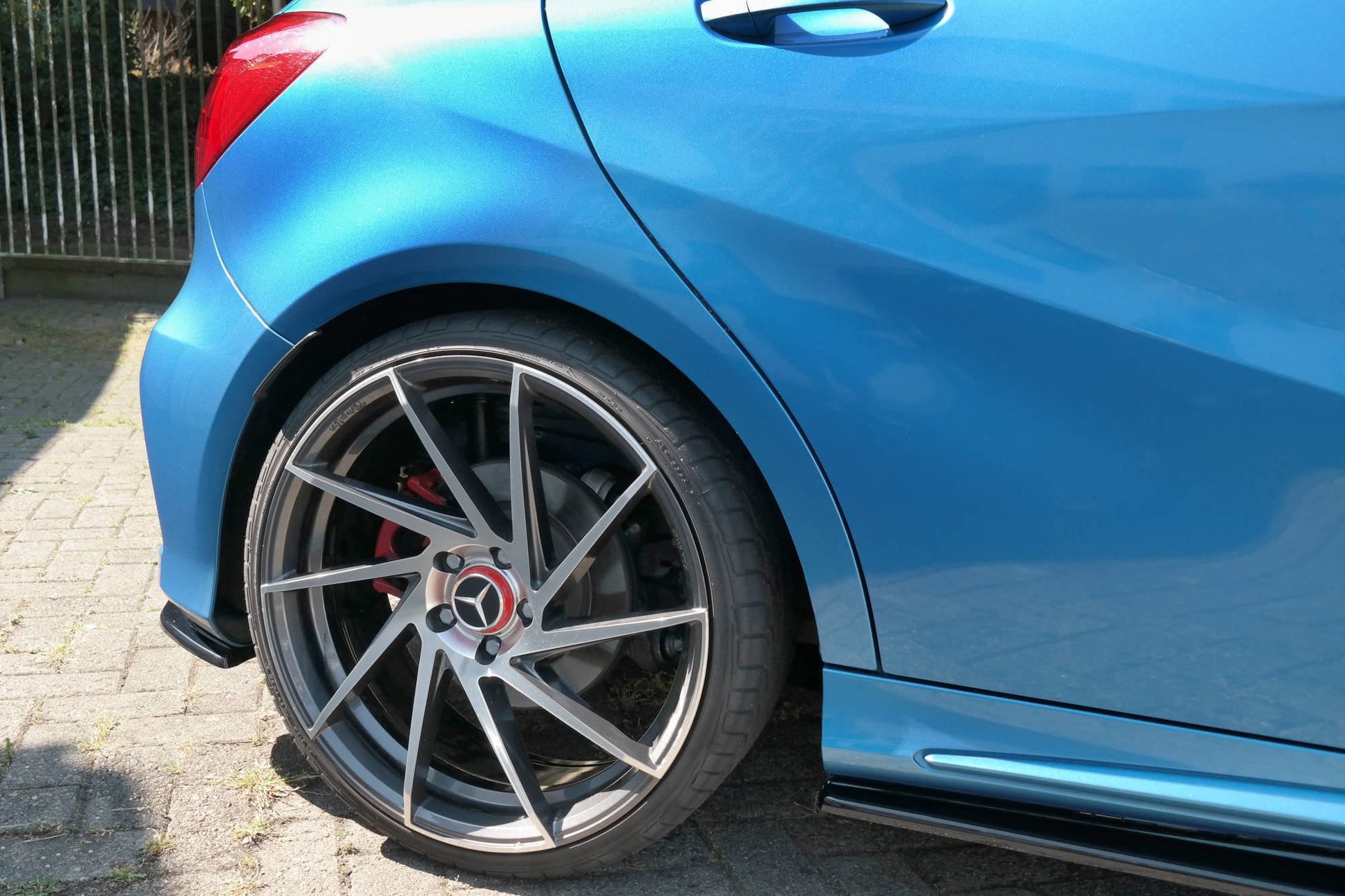 Heck Ansatz Flaps Diffusor für  Mercedes W176 AMG-LINE vor Facelift schwarz matt