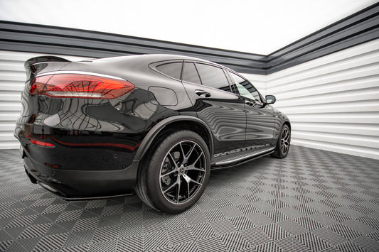 Seitenschweller Ansatz für Mercedes-Benz GLC Coupe AMG-Line C253 Facelift schwarz matt