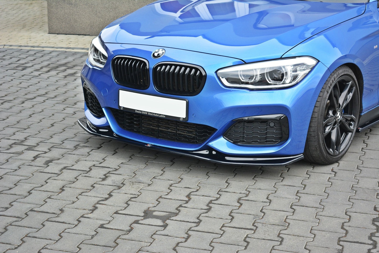 Front Ansatz V.3 für  BMW 1er F20/F21 M-Power schwarz Hochglanz