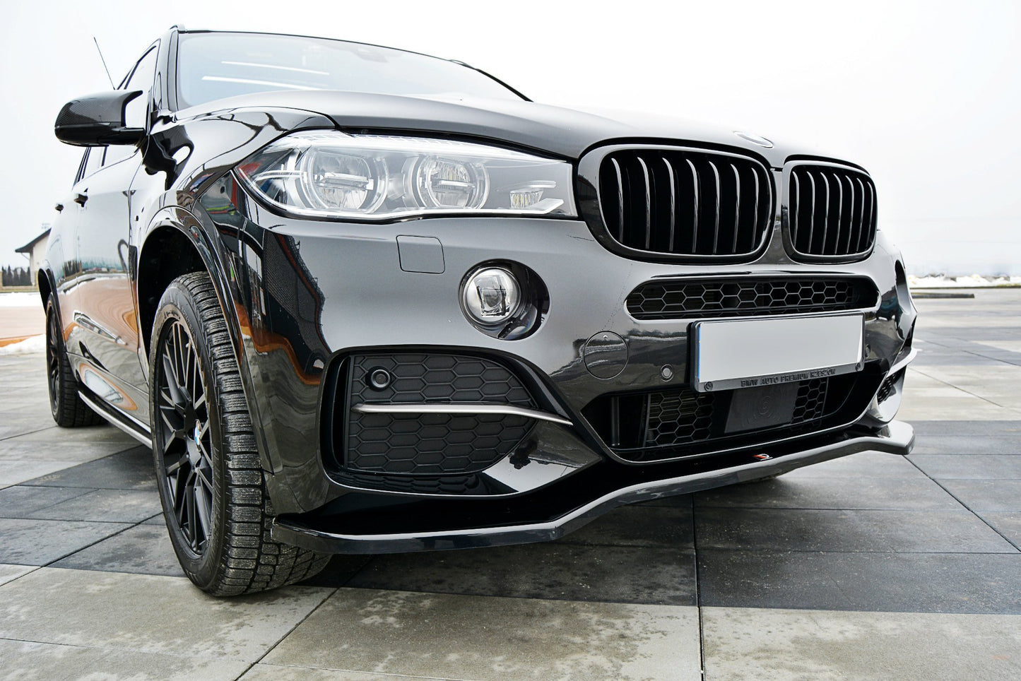 Front Ansatz V.1 für BMW X5 F15 M Paket schwarz Hochglanz