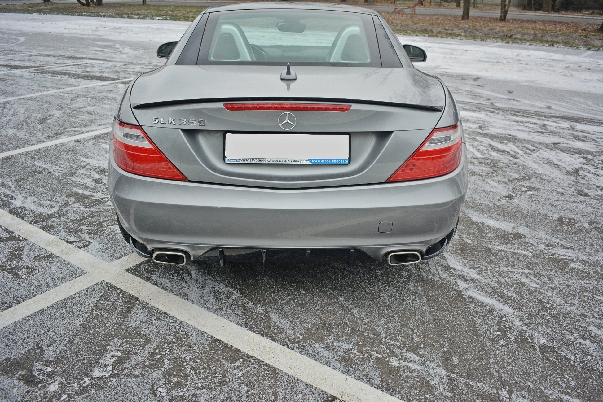 Heck Ansatz Flaps Diffusor V.1 für Mercedes SLK R172 schwarz Hochglanz
