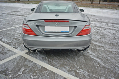 Heck Ansatz Flaps Diffusor V.1 für Mercedes SLK R172 schwarz Hochglanz