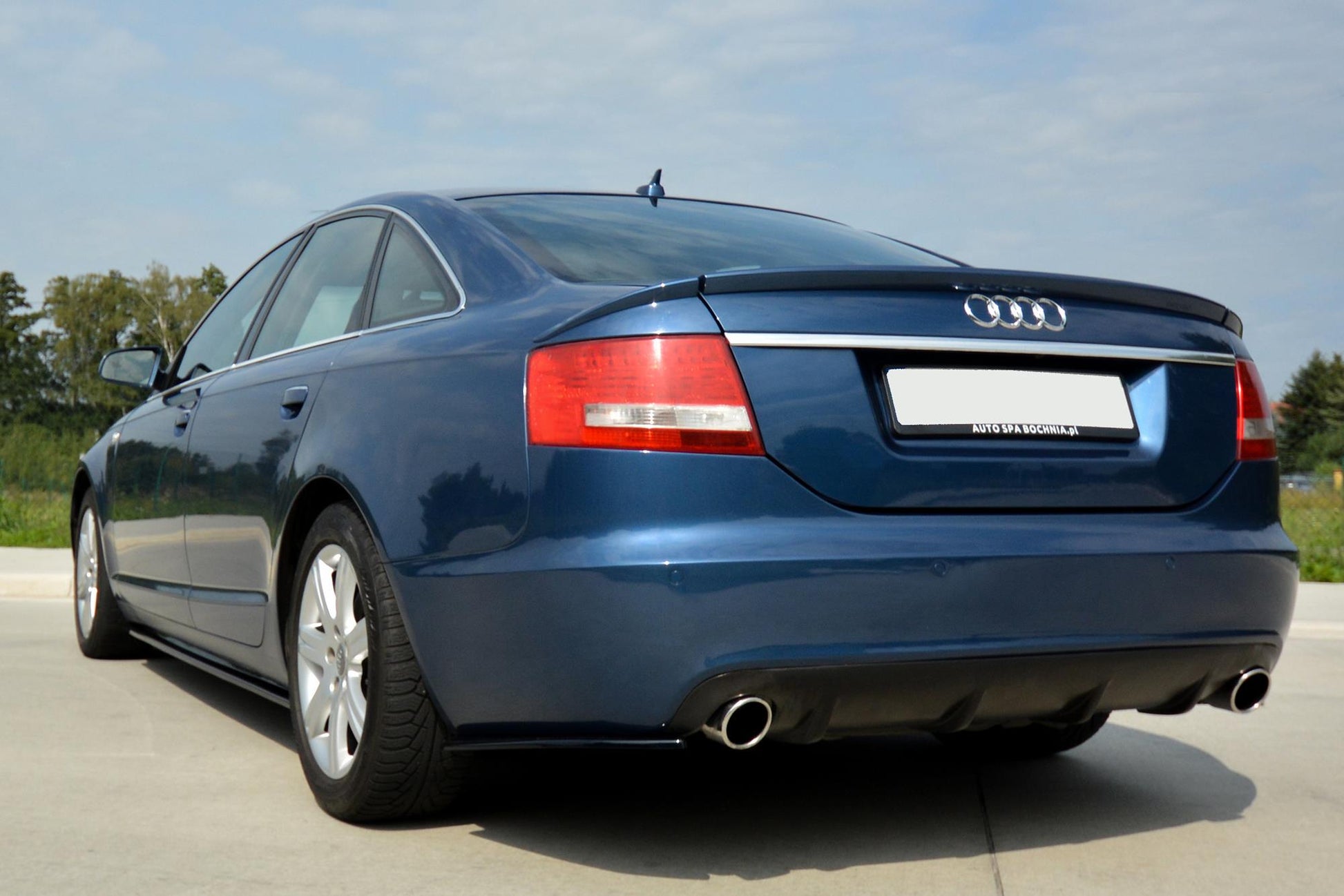 Seitenschweller Ansatz für AUDI A6 C6 S-LINE (vor Facelift/FACELIFT) schwarz Hochglanz