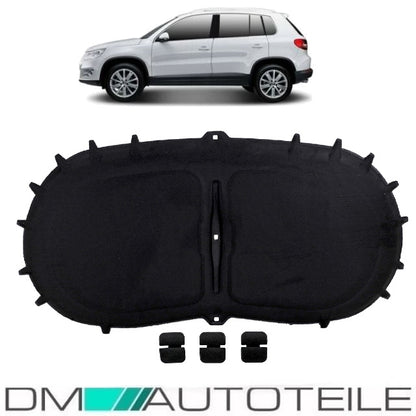Dämmatte Motorhaube Motorhaubendämmung Motorraumdämmung+Montagekit passt für VW Tiguan 5N ab 2007-2018 OE: 5N0 863 831B
