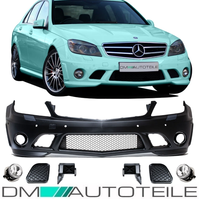 Stoßstange vorne +PDC +Komplettset Zubehör passend für Mercedes W204 S204 C63 AMG