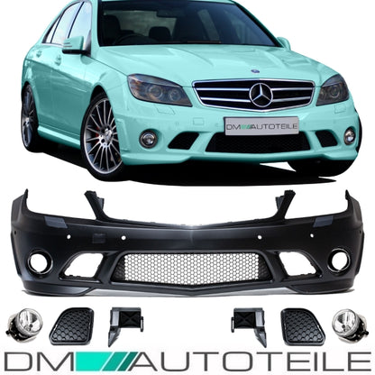 Stoßstange vorne +PDC +Komplettset Zubehör passend für Mercedes W204 S204 C63 AMG