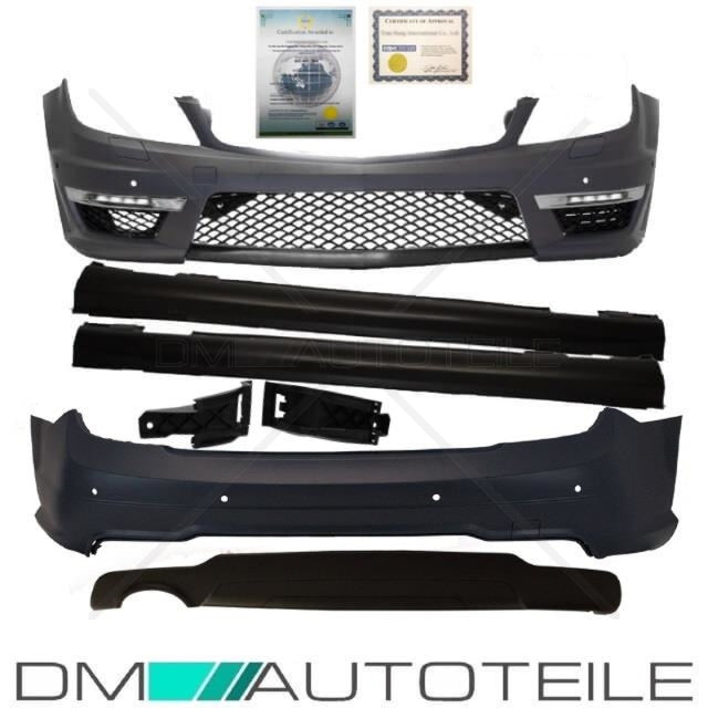 Set Mercedes W204 Bodykit Komplett+Diffusor passt für  C63 AMG Bj 07-15 PDC/SRA+ Tagfahrlicht