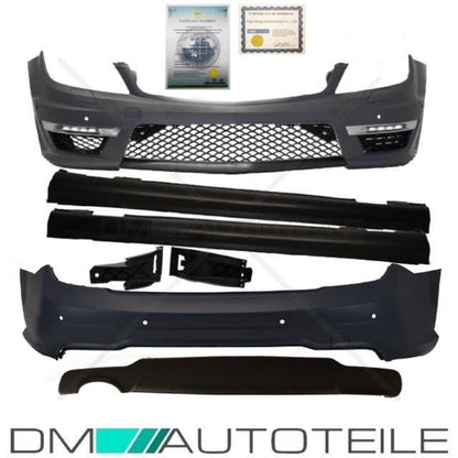 Set Mercedes W204 Bodykit Komplett+Diffusor passt für  C63 AMG Bj 07-15 PDC/SRA+ Tagfahrlicht