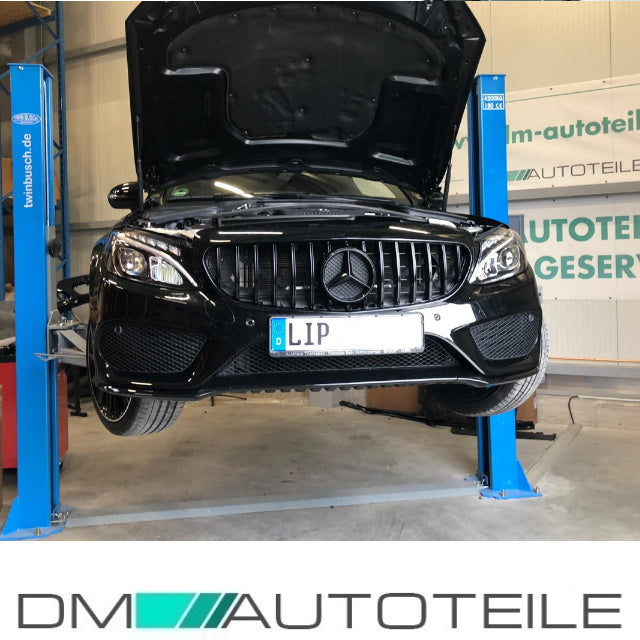 Sport-Kühlergrill für Panamericana GT Grill Schwarz Glanz passend für Mercedes C Klasse W205 S205 14-18