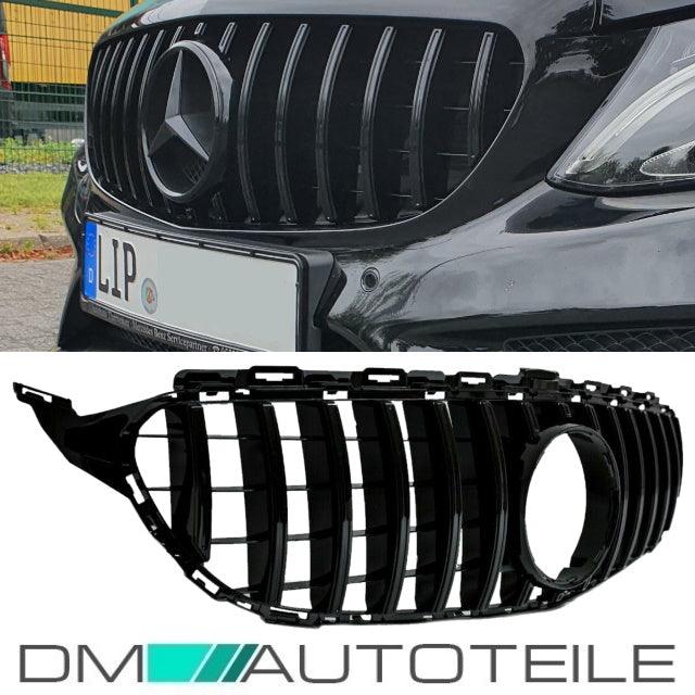 Sport-Kühlergrill für Panamericana GT Grill Schwarz Glanz passend für Mercedes C Klasse W205 S205 14-18