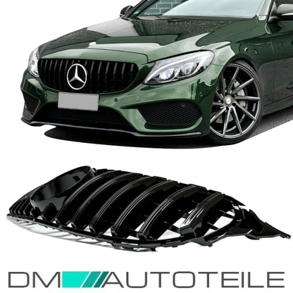 Sport-Kühlergrill für Panamericana GT Grill Schwarz Glanz passend für Mercedes C Klasse W205 S205 14-18