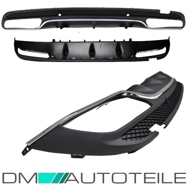 Bodykit Umbau Stoßstange passend für Mercedes C-Klasse W205 S205 AMG-Sport + Blenden