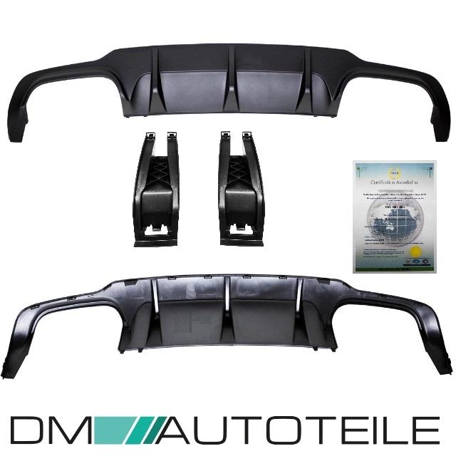 SET Mercedes C-Klasse W204 C204 Diffusor Stoßstange Hinten Schwarz Matt + Halter für C63 AMG Umbau 11-15