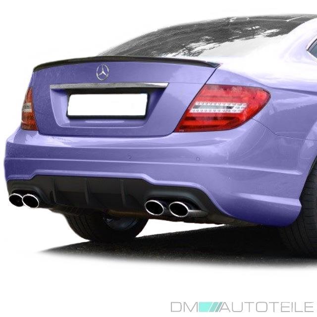 SET Mercedes C-Klasse W204 C204 Diffusor Stoßstange Hinten Schwarz Matt + Halter für C63 AMG Umbau 11-15