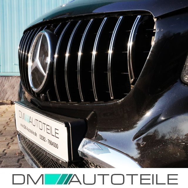 Sport-Kühlergrill für Panamericana GT Schwarz Chrom passend für Mercedes GLC X253 Bj ab 2015