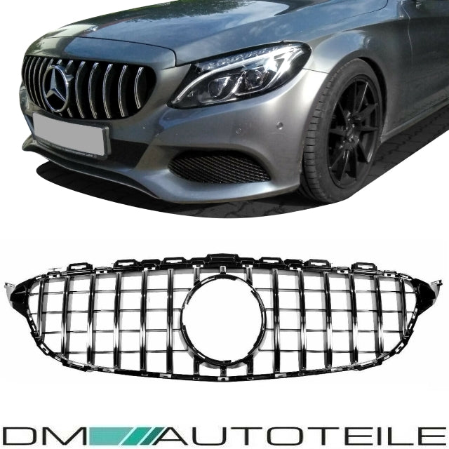 Sport Kühlergrill für Panamericana GT Grill Schwarz Chrom passt für Mercedes S205 W205 14-18