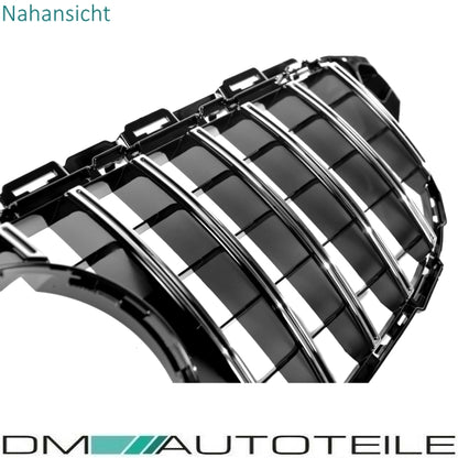 Sport Kühlergrill für Panamericana GT Grill Schwarz Chrom passt für Mercedes S205 W205 14-18