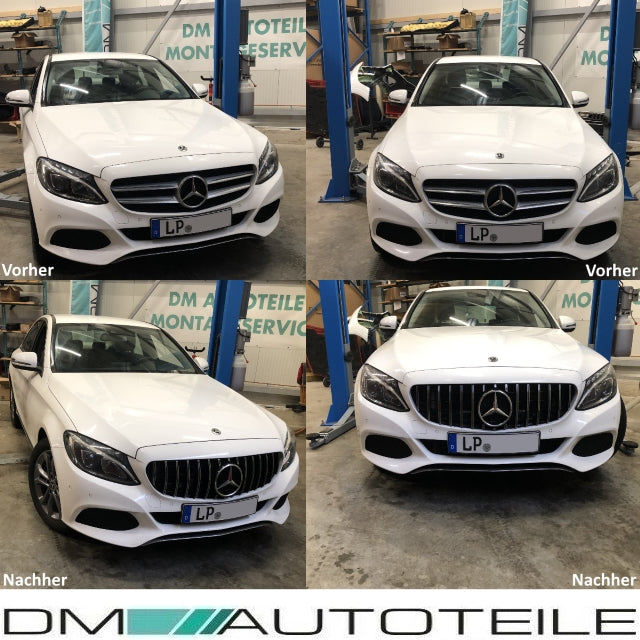 Sport Kühlergrill für Panamericana GT Grill Schwarz Chrom passt für Mercedes S205 W205 14-18