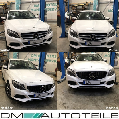 Sport Kühlergrill für Panamericana GT Grill Schwarz Chrom passt für Mercedes S205 W205 14-18