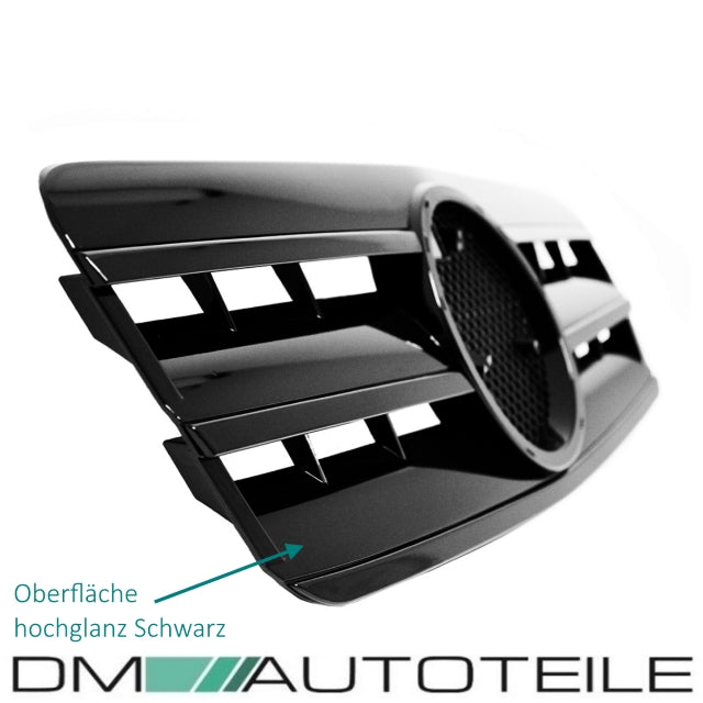 Mercedes CLK W208 C208 A208 Gitter Grill Kühlergrill Schwarz glänzend 1997-2003