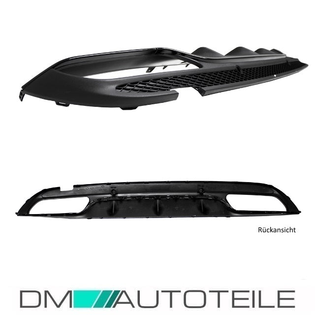 SET Heckdiffusor Schwarz Hochglanz + Blenden passend für Mercedes C-Klasse W205 S205 14-18 AMG Sport