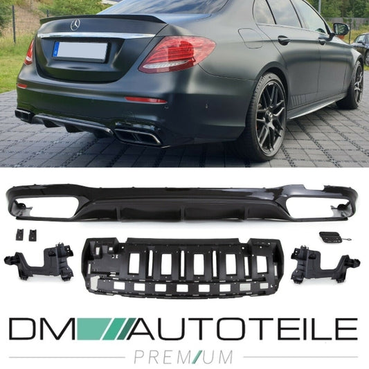 SET Heckdiffusor Schwarz Hochglanz passend für Mercedes E-Klasse W213 AMG Sport nicht E63