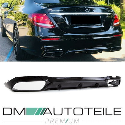 SET Heckdiffusor Schwarz Hochglanz passend für Mercedes E-Klasse W213 AMG Sport nicht E63