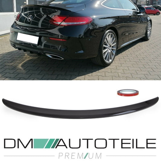 Heckspoiler Lippe Kofferraum Carbon Glanz Design passt für Mercedes W205 C205 nur Coupe ab Bj 2015 ABS +3M Tape