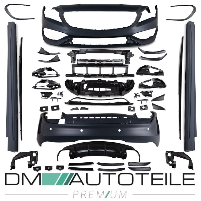Sport Bodykit komplett passt für Mercedes W117 CLA Bj 16-18 Mopf Umbau SRA/PDC nicht A45 AMG