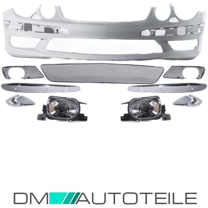 Mercedes W211 Stoßstange Vorne für SRA & PDC + Nebelscheinwerfer für AMG E55 02-06