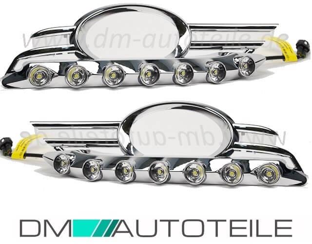 W211 Tagfahrlicht LED R87 + Gitter für NSW alle Modelle 06-09 Mopf Chrom