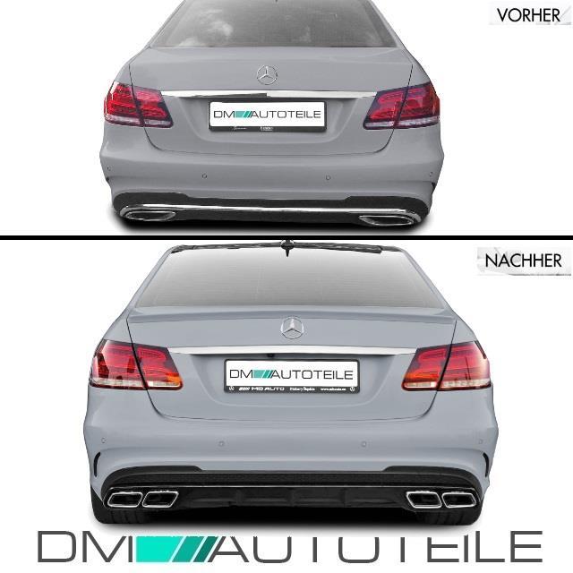 Mercedes W212 Heck Stoßstange + Schwarz Diffusor Auspuff + Zubehör für E63 AMG