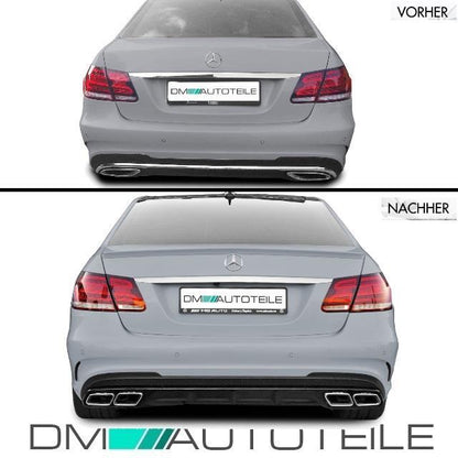 Mercedes W212 Heck Stoßstange + Schwarz Diffusor Auspuff + Zubehör für E63 AMG