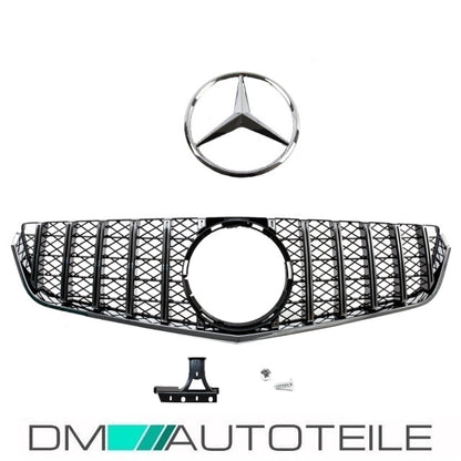 Set Sport-Kühlergrill für Panamericana GT Chrom +Stern passt für Mercedes E-Klasse W207 Coupe Cabrio 09-13