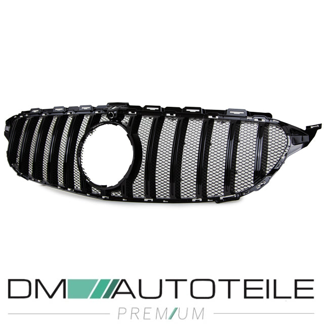 Sport-Kühlergrill für Panamericana GT Grill Schwarz Glanz +Race Gitter exklusiv passend für Mercedes C Klasse W205 S205 14-18