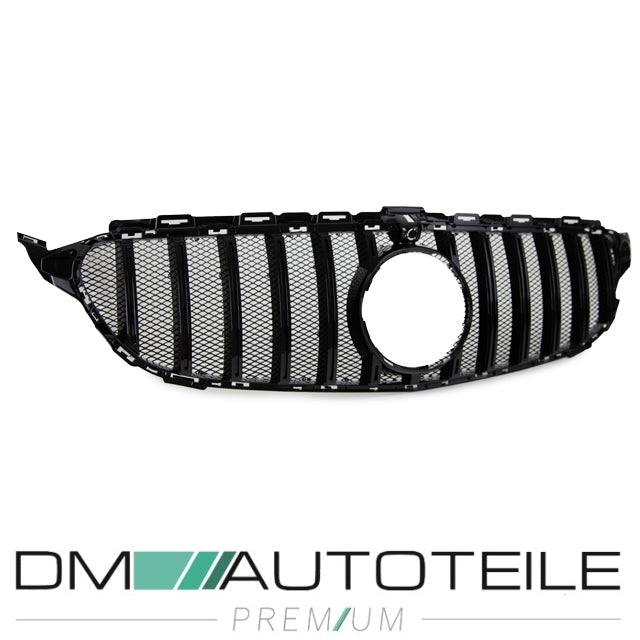 Sport-Kühlergrill für Panamericana GT Grill Schwarz Glanz +Race Gitter exklusiv passend für Mercedes C Klasse W205 S205 14-18