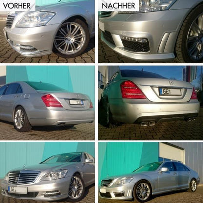 Mercedes S-Klasse W221 Bodykit Lang LED Tagfahrlicht Komplett f. PDC +Zubehör für S63 AMG