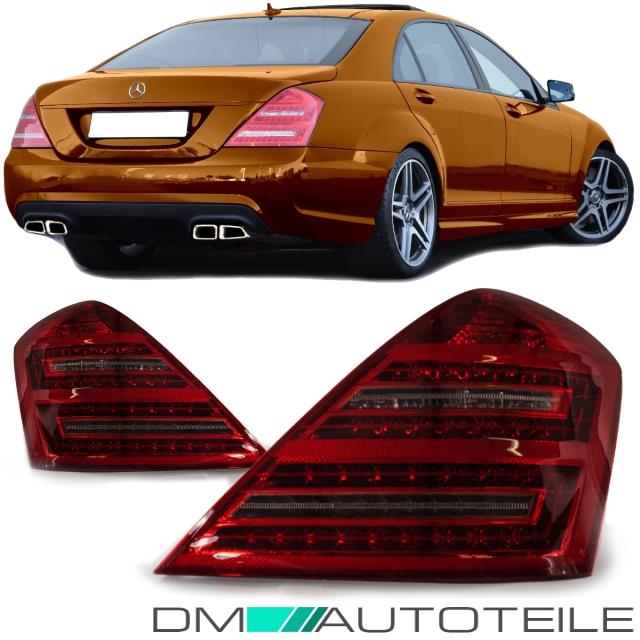 Mercedes S-Klasse W221 LED Rückleuchten Heckleuchten Rot Weiß +Zubehör S65 AMG