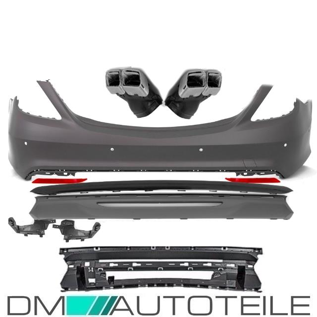 Sport Stoßstange Hinten für PDC + Diffusor für Mercedes S-Klasse W222 nicht S63 AMG