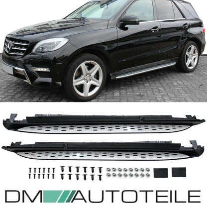 Mercedes M Klasse W166 Trittbretter Set Einstieg Aluminium ML 2011-2015