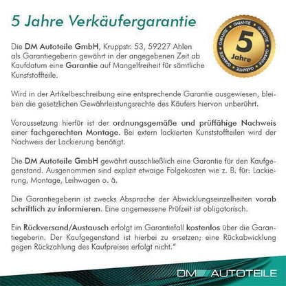 Set Mercedes W163 Stoßstange hinten für PDC ohne AHK+Abdeckung 01-05