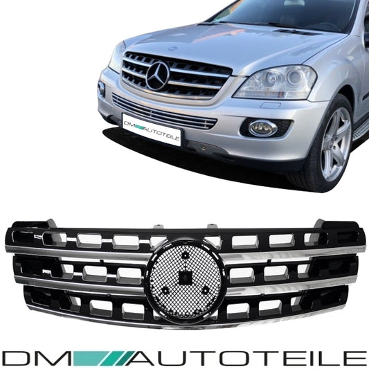 Kühlergrill Schwarz hochglanz + Chrom passend für Mercedes ML W164 05-08 Vormopf