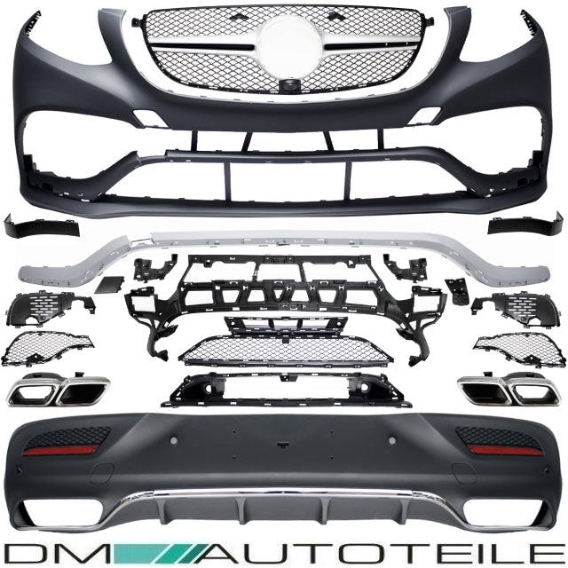 Bodykit Stoßstange Vorne Hinten + Blenden passt für Mercedes GLE C292 Coupe nicht AMG