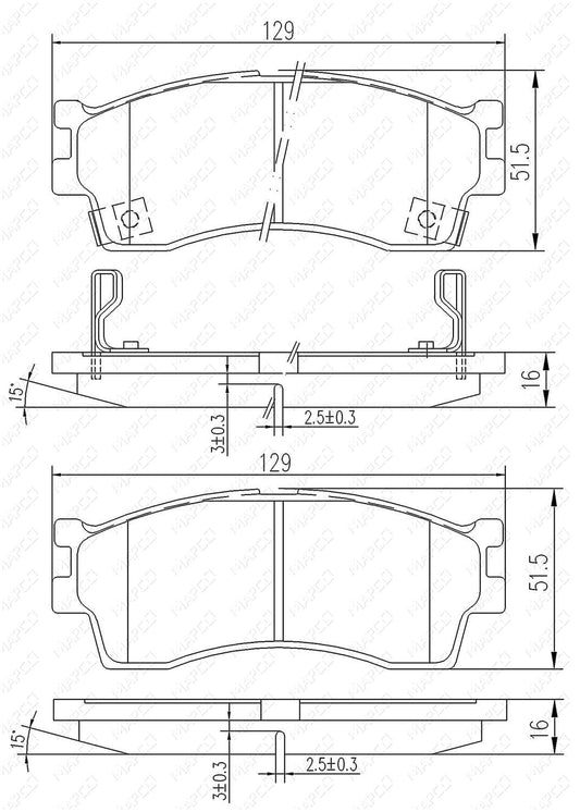 MAPCO Bremsbelagsatz, Scheibenbremse Vorderachse  6807