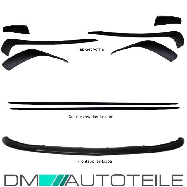 Front Spoiler Set 9 tlg. passt für Mercedes W176 AMG Paket Aero Spoiler Umbau Bj 12-15