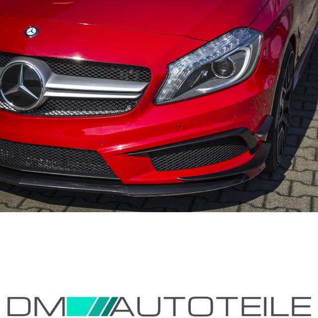Front Spoiler Set 9 tlg. passt für Mercedes W176 AMG Paket Aero Spoiler Umbau Bj 12-15