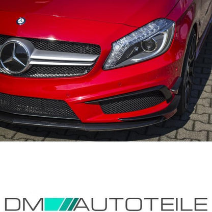 Front Spoiler Set 9 tlg. passt für Mercedes W176 AMG Paket Aero Spoiler Umbau Bj 12-15