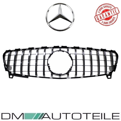 Set Sport -Panamericana GT Facelift Kühlergrill Chrom Schwarz + Stern passend für Mercedes A-Klasse W176 Mopf 2015-2019
